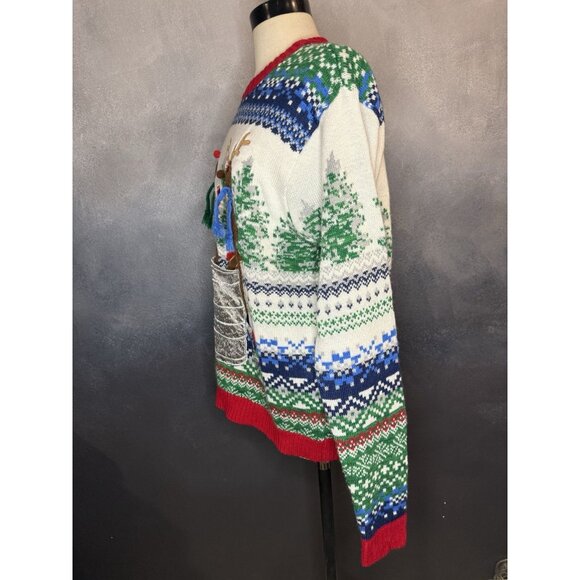 33 Degrees Funny Christmas Sweater Reindeer Party Design - Size L - Picture 7 of 10